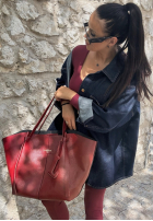 Compleu Bluză i Colanți Glow Up burgundowy