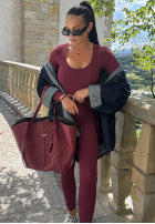 Compleu Bluză i Colanți Glow Up burgundowy