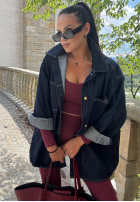 Compleu Bluză i Colanți Glow Up burgundowy