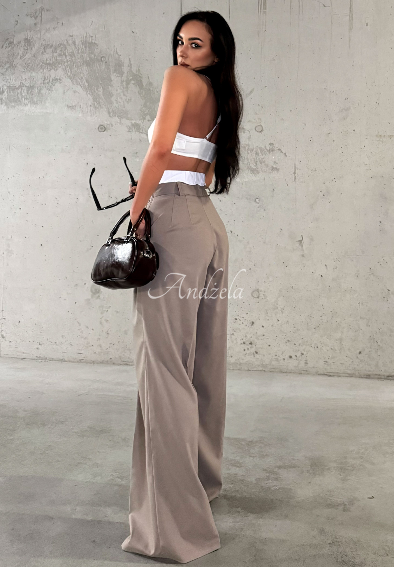 Pantaloni wide leg din viscoză La Milla Think About Us