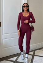 Compleu Bluză i Colanți Glow Up burgundowy