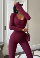 Colanți Glow Up burgundowe