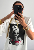Tricou z nadrukiem La Milla Her Era Alb