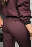 Pantaloni z paskiem Almost Gone burgundowe