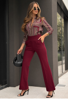 din material textil Pantaloni dzwony Can't Ignore Me burgundowe