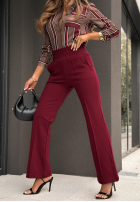 din material textil Pantaloni dzwony Can't Ignore Me burgundowe