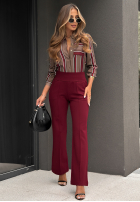 din material textil Pantaloni dzwony Can't Ignore Me burgundowe