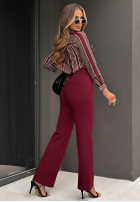 din material textil Pantaloni dzwony Can't Ignore Me burgundowe