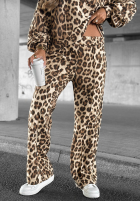din material textil Pantaloni cu model tip panteră Wild Crossing bej