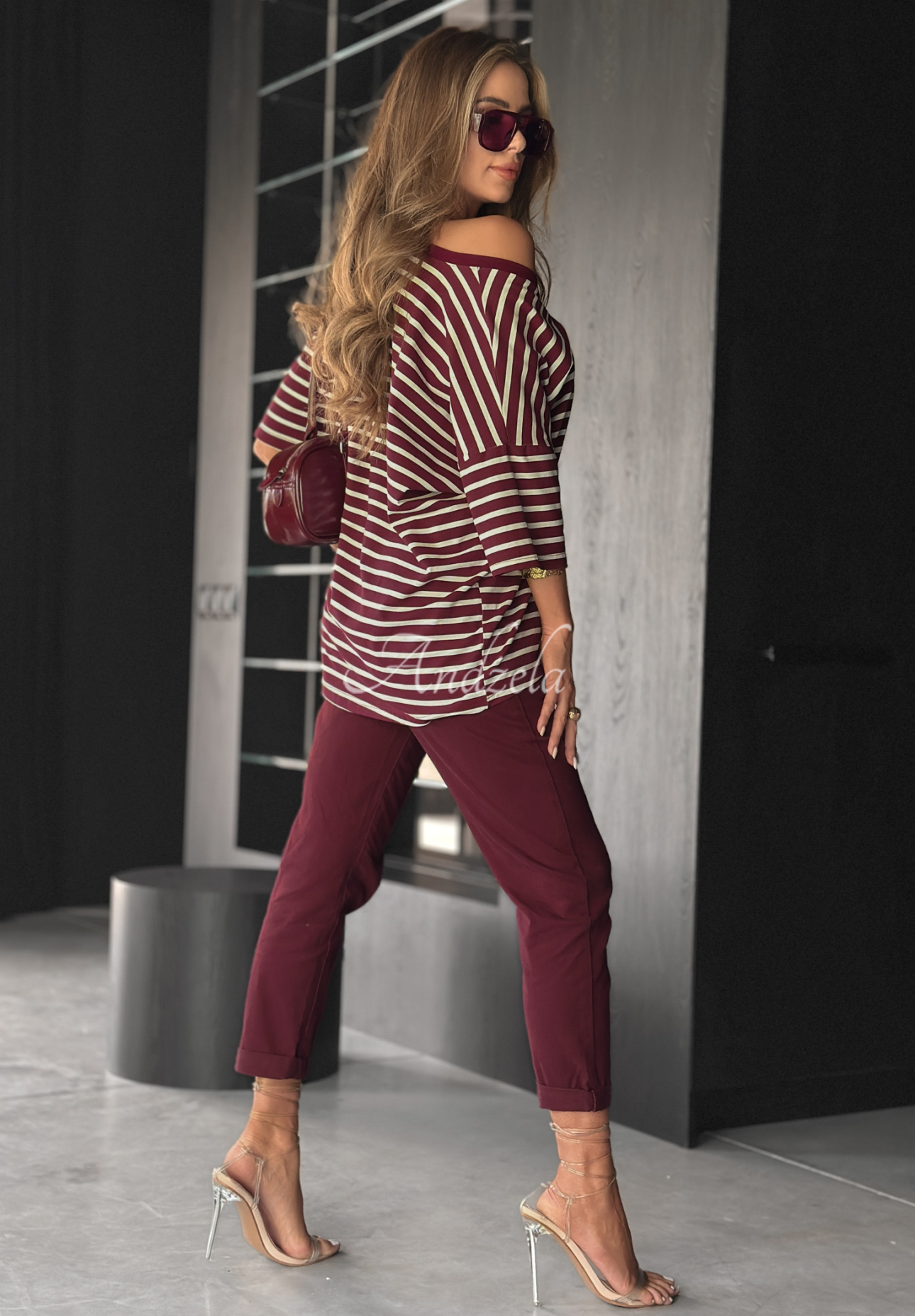 Tricou oversize în dungi Cascade