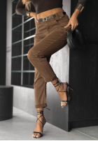 Pantaloni din denim z paskiem Out Of Context camel