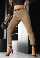 Pantaloni din denim z paskiem Out Of Context bej