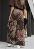 din material textil Pantaloni wide leg w kwiaty Trust The Moment ciocolatii
