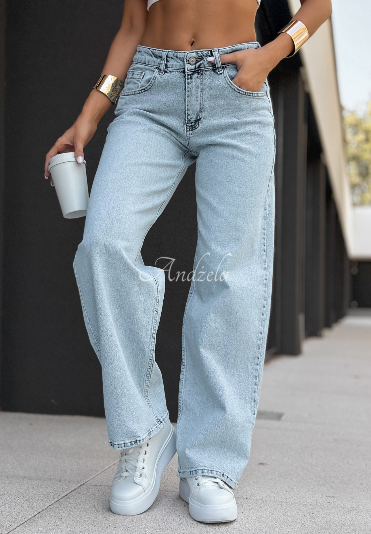 Blugi wide leg That One Text