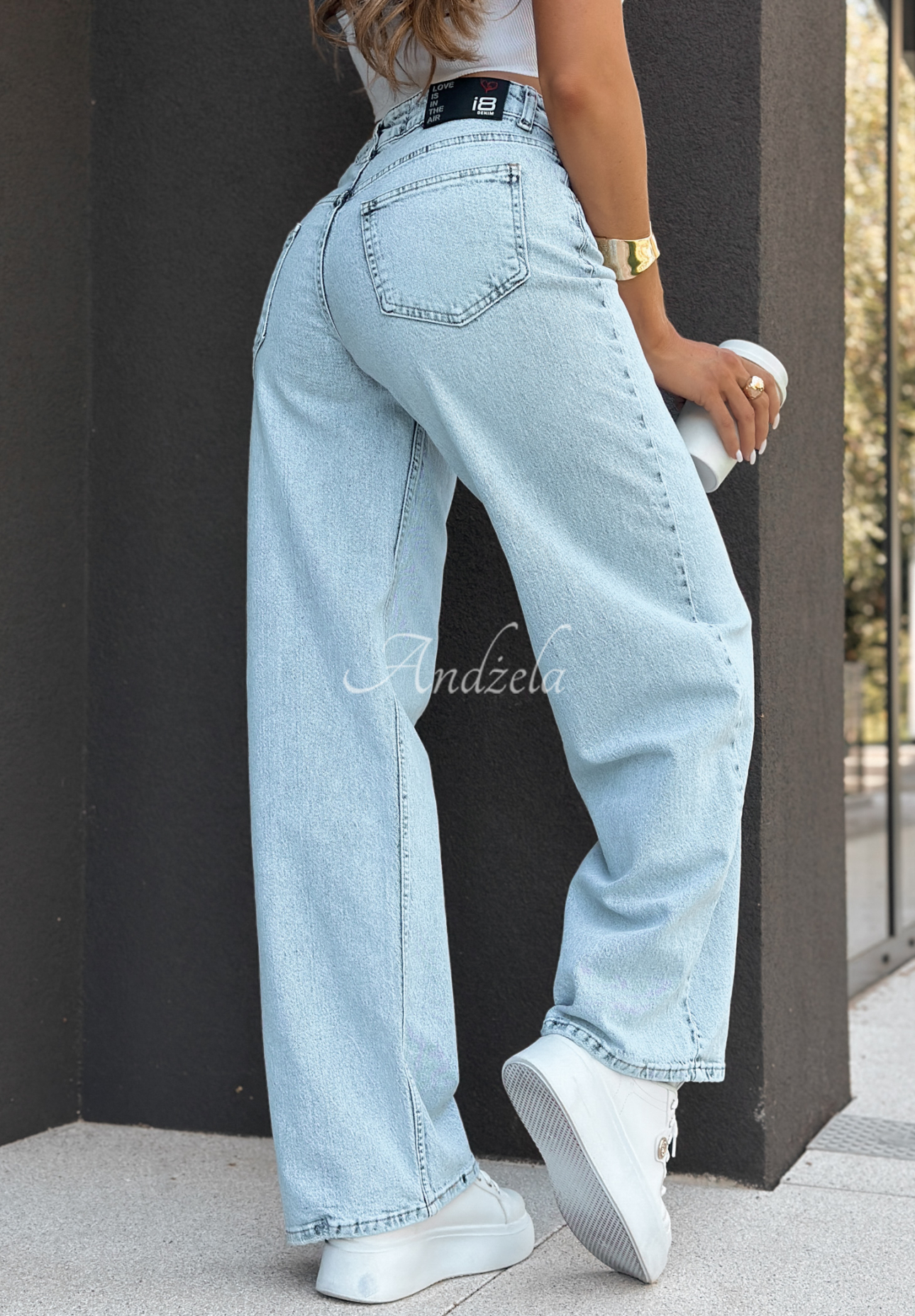 Blugi wide leg That One Text