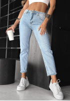 Blugi mom fit cu curea No Rush