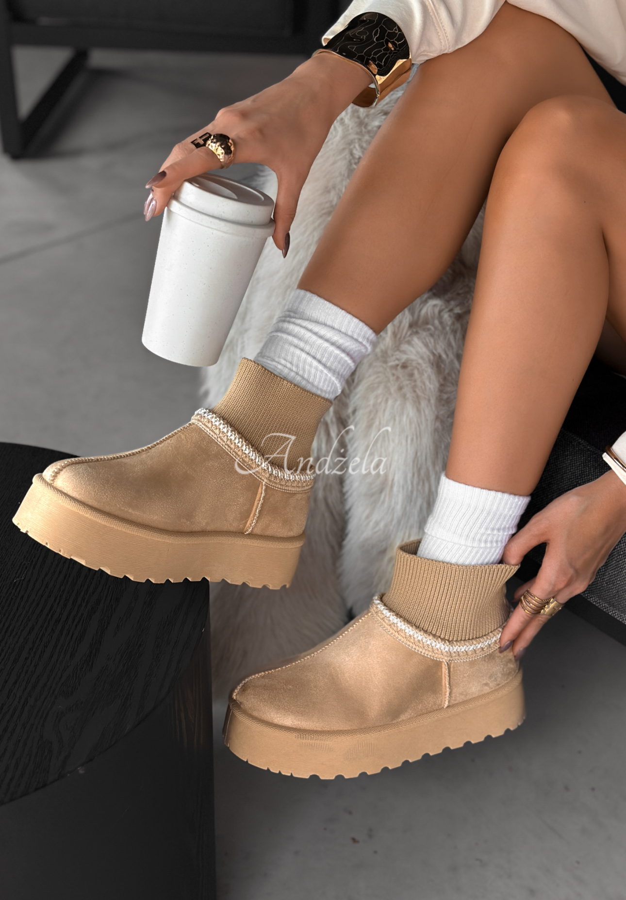 Botine din piele întoarsă Let Me Forget