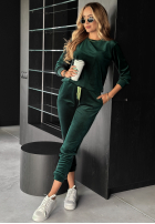 Welurowy Compleu Now You Know verde sticlă