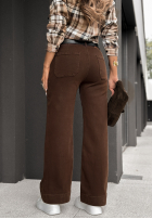 Pantaloni din denim wide leg Same Situation ciocolatii