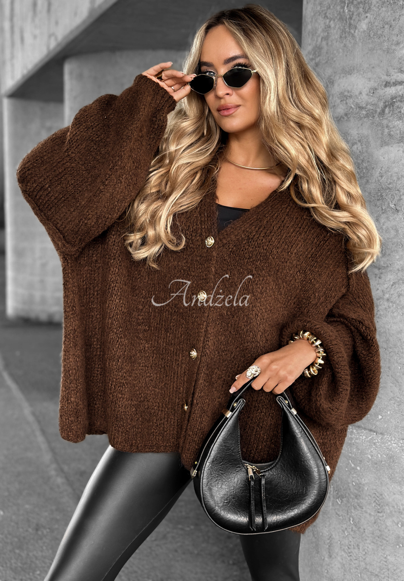 Cardigan scurt oversize Hot Chestnuts