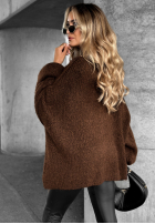 Krótki Cardigan oversize Hot Chestnuts ciocolatiu