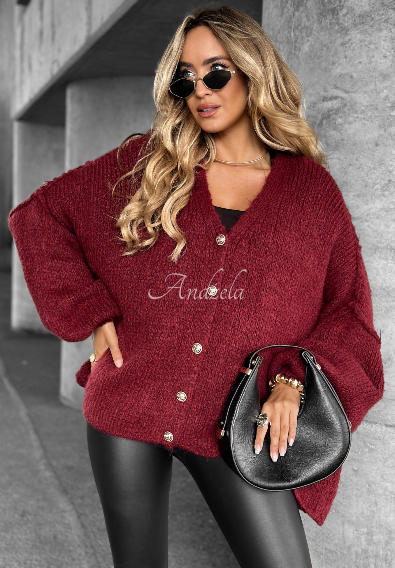 Cardigan scurt oversize Hot Chestnuts