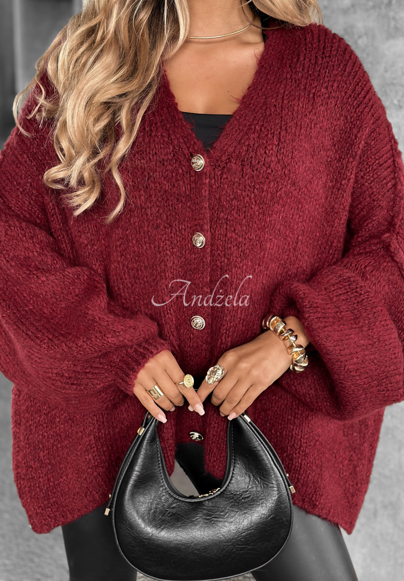 Cardigan scurt oversize Hot Chestnuts