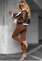 Pantaloni din denim straight Chase The Vibe ciocolatii