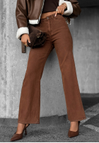 Pantaloni din denim straight Chase The Vibe ciocolatii