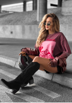 Tricou z nadrukiem Pizza burgundowy