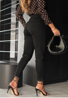 Pantaloni din denim z paskiem skinny It's Not About You negre