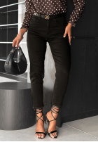 Pantaloni din denim z paskiem skinny It's Not About You negre