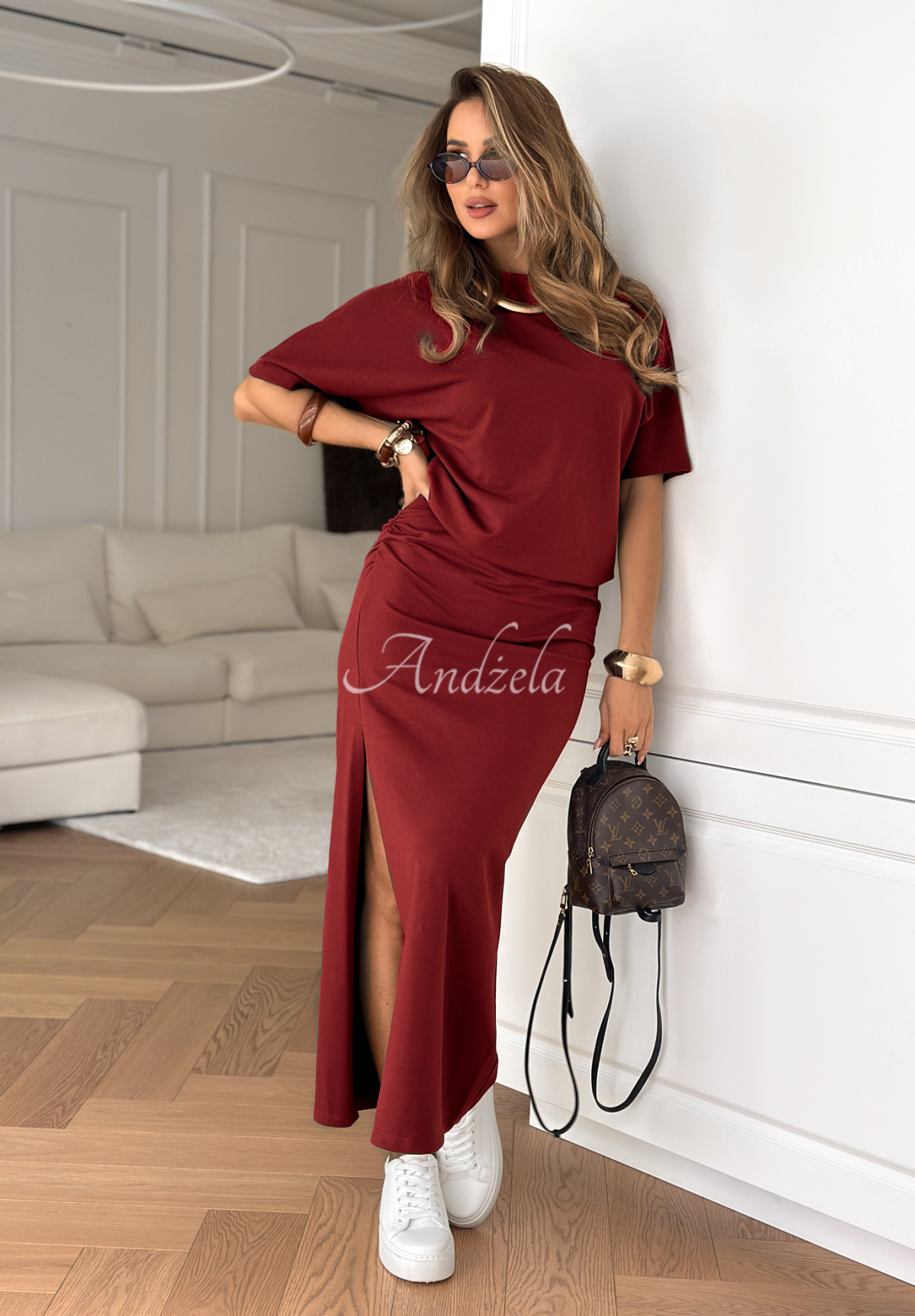 Rochie mulată cu pliuri Tequila Sunrise