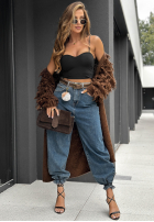 Pantaloni din denim z paskiem Write Your Story albastre