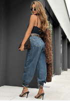 Pantaloni din denim z paskiem Write Your Story albastre