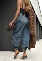 Pantaloni din denim z paskiem Write Your Story albastre