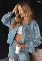 Jachetă din denim We Think Alike cu abraziuni