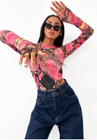 Kwiecista Bluză La Milla Pink Dream różowo-ciocolatie