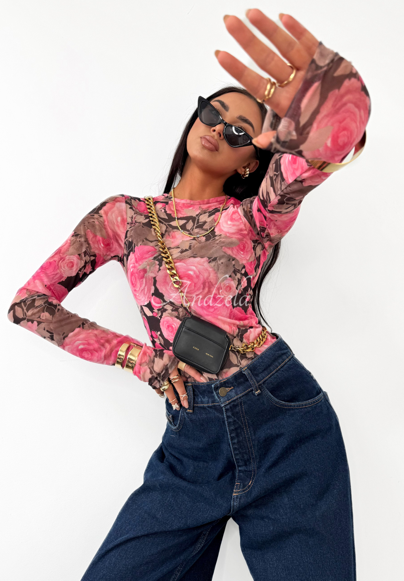 Bluză cu imprimeu floral La Milla Pink Dream