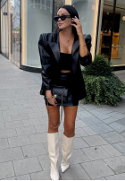 Skórzana Fustă mini La Milla Not Yet negru
