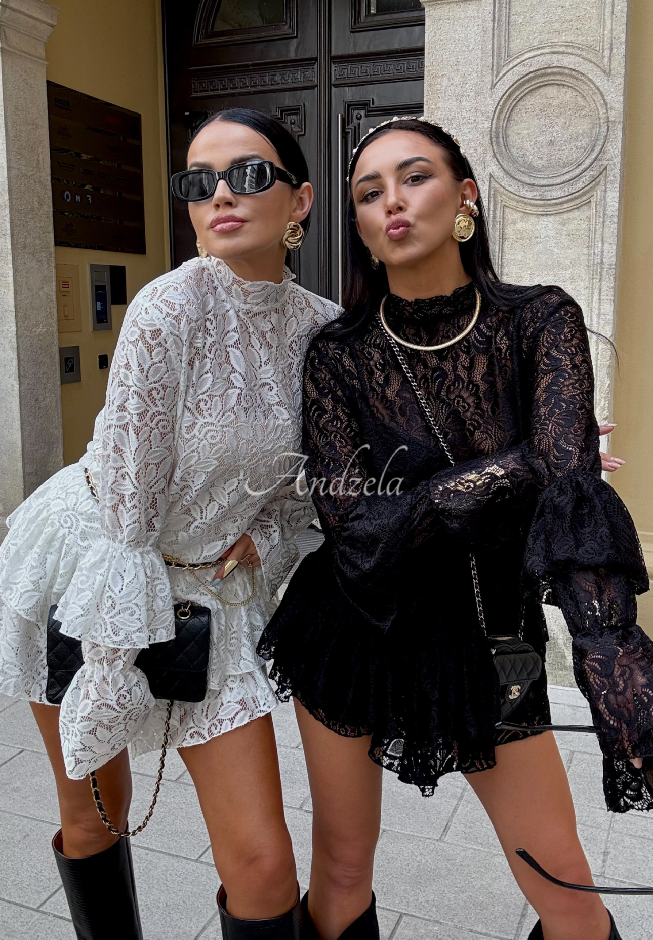 Fustă-pantalon din dantelă La Milla Bye Forever cu volănaș
