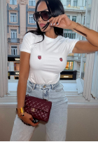 Tricou z nadrukiem La Milla Strawberry In Chocolate Alb