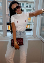 Tricou z nadrukiem La Milla Strawberry In Chocolate Alb