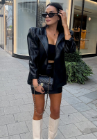 Skórzana Sacou z wiązaniem La Milla Told Him Yes negru