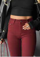 Pantaloni din denim skinny Fuel Your Passion burgundowe
