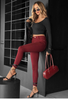 Pantaloni din denim skinny Fuel Your Passion burgundowe