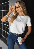 Tricou z nadrukiem Woman Alb