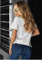 Tricou z nadrukiem Woman Alb