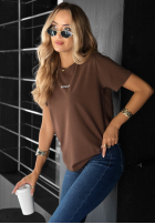 Tricou z nadrukiem Woman ciocolatiu