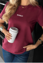 Tricou z nadrukiem Woman burgundowy